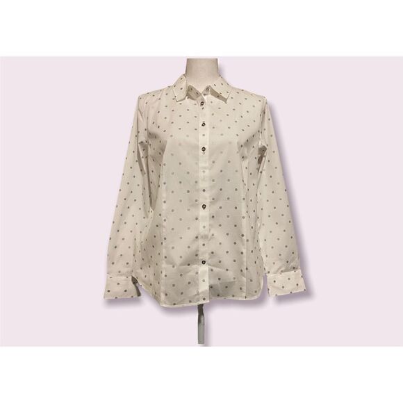 Talbots Polka Dot Button Down Blouse - Picture 1 of 6